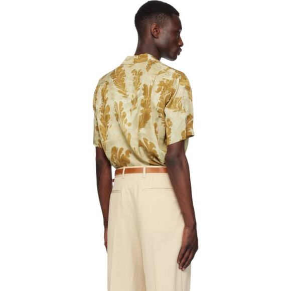 Dries Van Noten Mens Cameron SS Shirt in Dessin A Gold 46 M - Picture 3 of 4